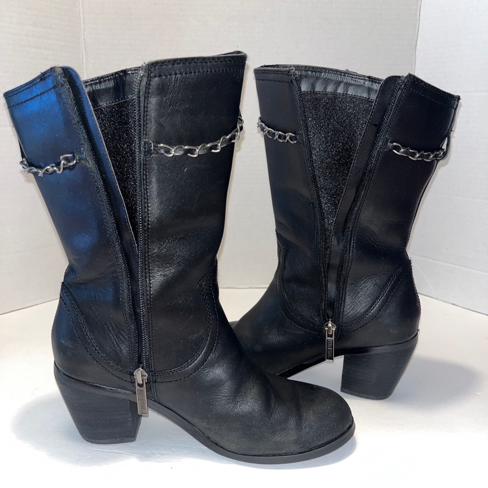 HARLEY-DAVIDSON Women’s Black Leather Mid-Calf Zip Up Boots, Size 8 M #D85438 - Picture 7 of 16